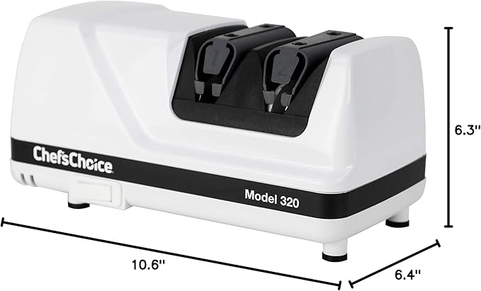 Chef'sChoice Professional Electric Knife Sharpeners FlexHone/Strop With 100-Percent Diamond Abrasives And Precision Angle Guides For 20-Degree Straight-Edge and Serrated Knives, 2-Stage, White - Image 11