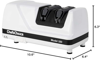 Chef'sChoice Professional Electric Knife Sharpeners FlexHone/Strop With 100-Percent Diamond Abrasives And Precision Angle Guides For 20-Degree Straight-Edge and Serrated Knives, 2-Stage, White - Image 11