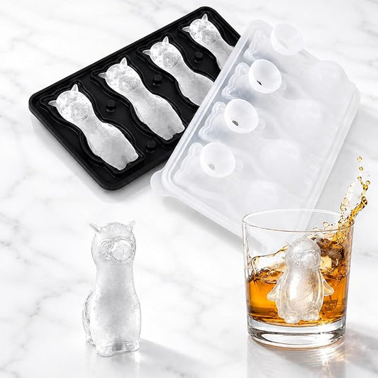 Alpaca Ice Cube Tray Mold - 3D Alpaca Shape Ice Cube Trays, Cute Ice Cube Molds for Whiskey Bourbon, 4-Hole Large Fun Shapes Ice Cube Trays, Funny Alpaca Gifts for Alpaca Lovers Women Men