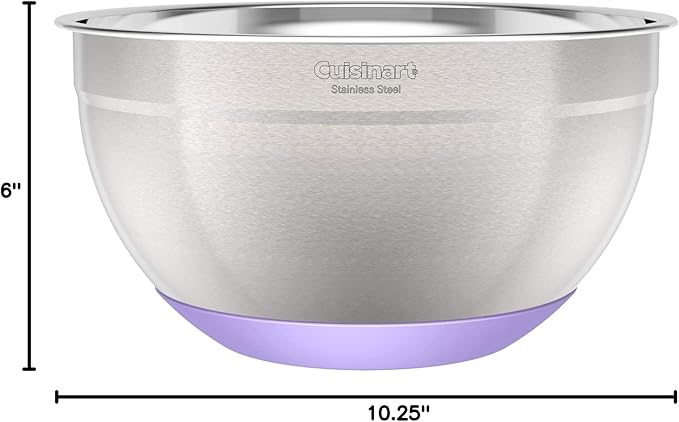 3-Piece Stainless Steel Mixing Bowls with Nonslip Base, 1.5qt, 3qt & 5qt - Image 6