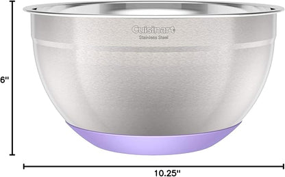 3-Piece Stainless Steel Mixing Bowls with Nonslip Base, 1.5qt, 3qt & 5qt - Image 6