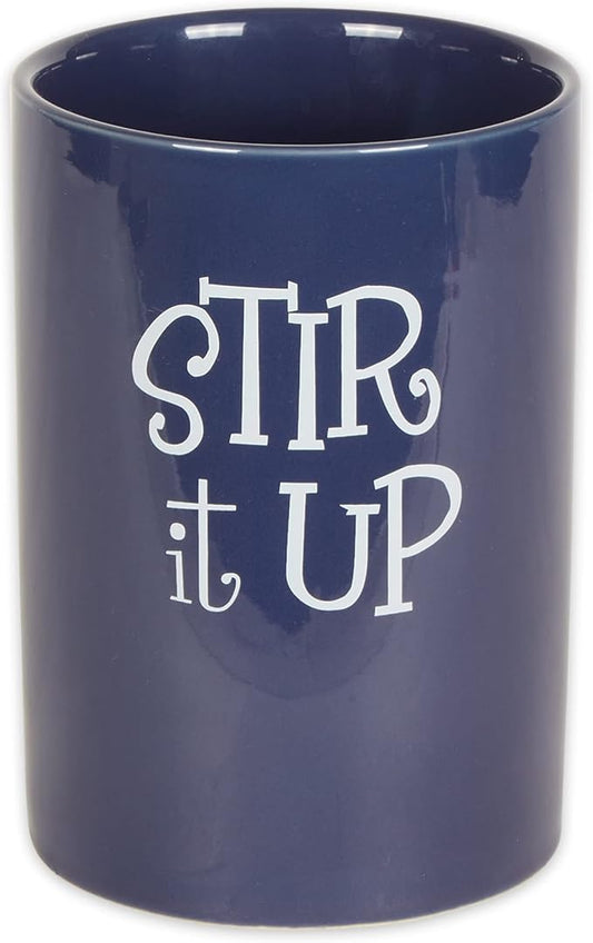 DII Kitchen Accessories Retro Collection Ceramics, Utensil Holder, Nautical Blue by DII