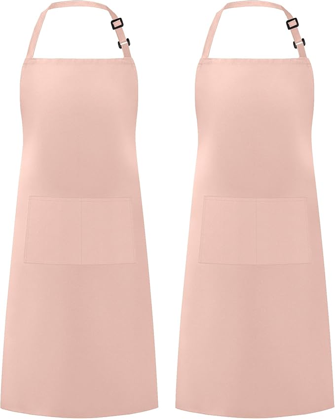 Syntus Apron for Men Women, Adjustable Cooking Kitchen Chef Aprons with 2 Pockets, Cotton/Polycotton/Polyester by Syntus