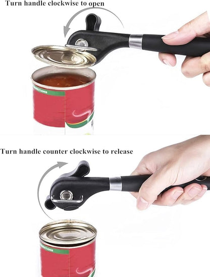 Safety Manual Can Tin Opener,Stainless Steel Ergonomic Anti Slip Design with Smooth Edge Side Cut No Sharp Cuts Can Opener,Lid Lifter that Won't Touch Food - Image 2
