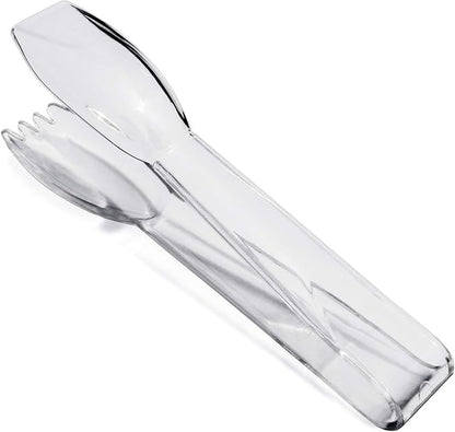 New Star Foodservice 35582 High Heat Plastic, Straight Edge Utility Tong, 6", Clear, Set of 12 - Image 2