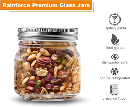 Mason Jars 8 oz 30 Pack- Small Mason Jars With Silver Lids -1/4 Quart Canning Jars| Storage Glass Jars With Lids For Jelly, Jam, Honey, Pickles - Spice Glass Jars - With 30 Chalkboard Labels - Image 3