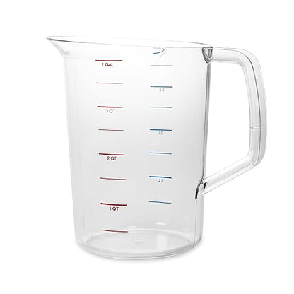 Rubbermaid Commercial Products Bouncer Clear Measuring Cup, 16-Cup/4-Quart, Clear, Strong Food Grade, Easy Read for Liquid/Dry Ingredients, for Home/Professional Kitchen by RubbermaidCommercialProducts