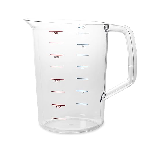 Rubbermaid Commercial Products Bouncer Clear Measuring Cup, 16-Cup/4-Quart, Clear, Strong Food Grade, Easy Read for Liquid/Dry Ingredients, for Home/Professional Kitchen by RubbermaidCommercialProducts