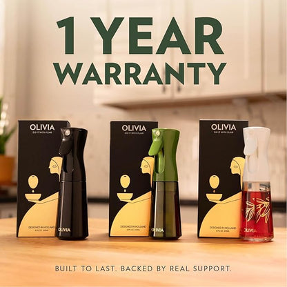 OLIVIA Oil Sprayer for Cooking, 200ml Glass Olive Oil Sprayer, Continuous Cooking Spray Bottle with Portion Control, Olive Oil Dispenser for Kitchen, Air Fryer, Salad, BBQ (Golden Leaves) - Image 3