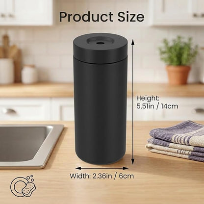 Dish Soap Dish Dispenser, 240ml Silicone Squeeze Washing Up Liquid and Hand Soap Refillable Bottles, Dishwashing Liquid Dispensing for Kitchen & Bathroom (Black)