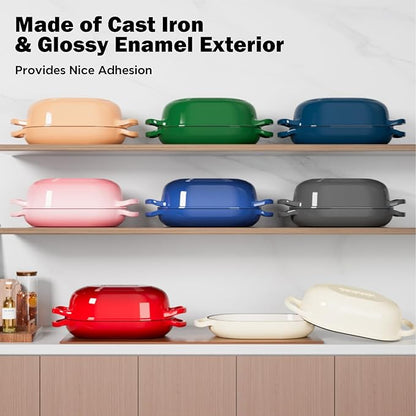 Enameled Cast Iron Sourdough Bread Oven, Dutch Oven for Bread Baking, - incl. Sourdough Bread-Baking Supplies like Banneton Bread-Proofing Basket - 5QT Loaf Cast Iron Bread Pan-Making Kit Pan, Pot, Sour Sough Tools, Lame (Pink) - Image 8