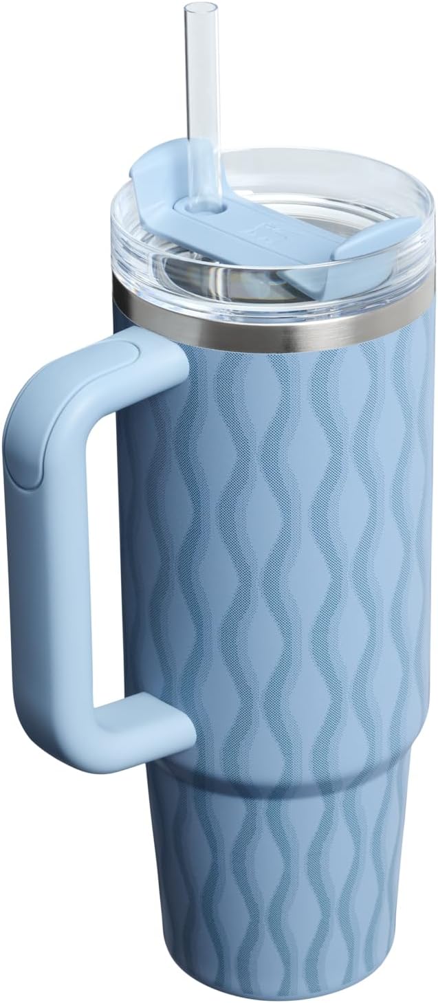 STANLEY Quencher H2.0 Tumbler with Handle and Straw 30 oz | Flowstate 3-Position Lid | Cup Holder Compatible for Travel | Insulated Stainless Steel Cup | BPA-Free | Slate Blue Drift