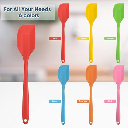 Irenare 30 Pcs Silicone Spatulas 11 Inch Large Rubber Spatulas Heat Resistant Non Stick Flexible Scrapers Seamless One Piece Design Cooking Baking Mixing Tool Cookware Dishwasher Safe, 6 Colors - Image 3
