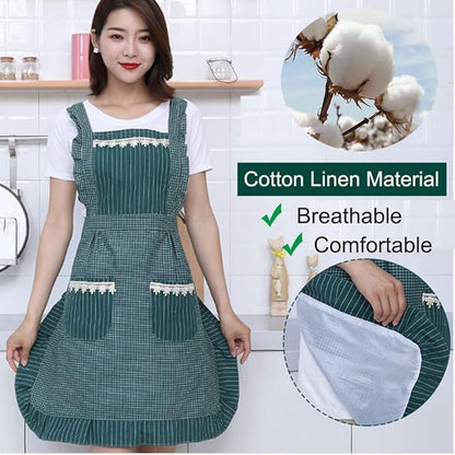 Cute Apron for Women with Pockets, Comfortable Kitchen Apron, Perfect for Cafe Shop, Baking, Gardening, Cooking.