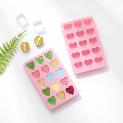 Cute Ice Cube Trays Silicone Chocolate Mold Wax Melt Molds Easy Release Ice Trays Non-Stick Chocolate Soap Pudding Jello Ice Cube Tray (Heart)