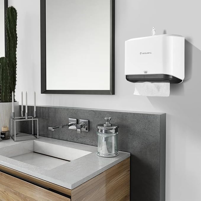 Paper Towel Dispenser Wall Mount: Adhesive Paper Towel Holder for Multifold/Trifold/Z Fold Paper Towel, Compact Hand Paper Towels Dispensers for Bathroom - Image 5