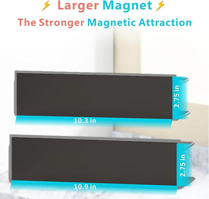Magnetic Spice Rack for Refrigerator Magnetic Fridge Shelf for Kitchen Spice Organizer Magnetic Shelf for Fridge Space Saving White 2 Pack with Magnetic Paper Towel Holder - Image 4