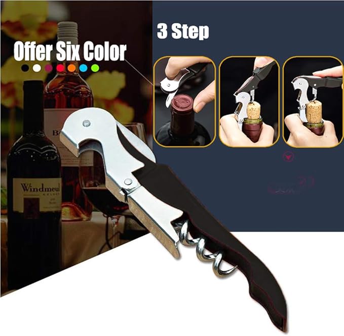Professional Waiter Corkscrew Wine Openers Set, Heavy Duty Stainless Steel Hinges Wine Key for Restaurant Waiters, Sommelier, Bartenders - Image 5