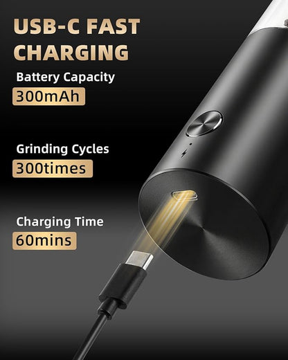 Electric Salt and Pepper Grinder Set Rechargeable, Automatic Salt and Pepper Shakers Mill Refillable, One Hand Operation Adjustable Coarseness, Kitchen Gadgets, House Warming Gifts New Home