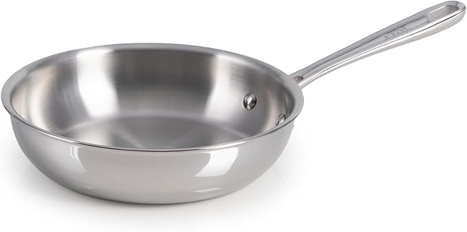T-Fal Pro Tri-Ply Stainless Steel Fry Pan, 8 Inch, Induction Compatible, Oven Safe 500°F, Fast & Even Heat, Professional Quality & Durability, Frying Pan, Skillet, Cookware, Silver by T-falbrand