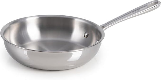 T-Fal Pro Tri-Ply Stainless Steel Fry Pan, 8 Inch, Induction Compatible, Oven Safe 500°F, Fast & Even Heat, Professional Quality & Durability, Frying Pan, Skillet, Cookware, Silver by T-falbrand
