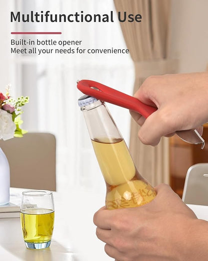 CYDW Mason Jar Opener Tool with No Lid Dents or Damage, Can Opener Manual Multi-Purpose, Easy Twist Manual Handheld Top Remover Utensil, Canning Supplies Tools and Bottle Opener, Made For Lifetime