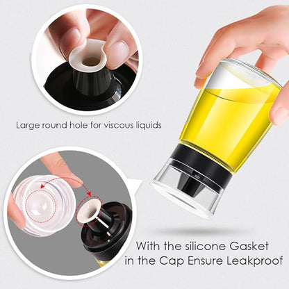 Leak-proof Oil Dispenser Bottle for Outdoor Camping, 160 ml/5.4 oz Glass Olive Oil and Vinegar Cruet, Well Sealed for Picnic Kitchen, 4 Pack - Image 4