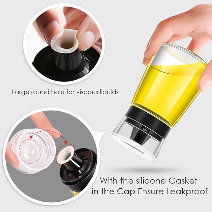 Outdoor Oil Dispenser Bottle for Camping, 160 ml/5.4 oz Glass Olive Oil and Vinegar Cruet, Leak-proof Well Sealed for Picnic Kitchen, 2 Pack - Image 4