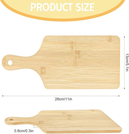 25 PCS Cutting Board Bulk Wood Chopping Board Laser Engraving Serving Board with Handle Charcuterie Boards for Customized Mother's Day Housewarming Gift 11" x 5" Bamboo - Image 2