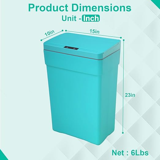 BestOffice 13 Gallon Trash Can Automatic Kitchen Trash Can Touch Free High-Capacity Garbage Can with Lid for Bedroom Bathroom Home Office 50 Liter (Black, 1) (4, Blue) - Image 7