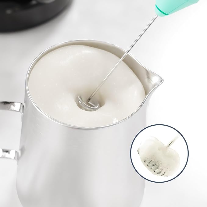 Powerful Milk Frother Handheld Foam Maker, Mini Whisk Drink Mixer for Coffee, Cappuccino, Latte, Matcha, Hot Chocolate, No Stand, Meadow - Image 2
