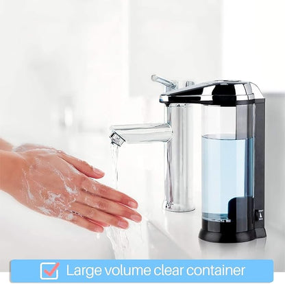 Secura 17oz Automatic Liquid Soap Dispenser, Touchless Battery Operated Hand Soap Dispenser with Adjustable Soap Dispensing Volume Control Dial, Personal Care Dispenser (Chrome-2Pcs) - Image 2