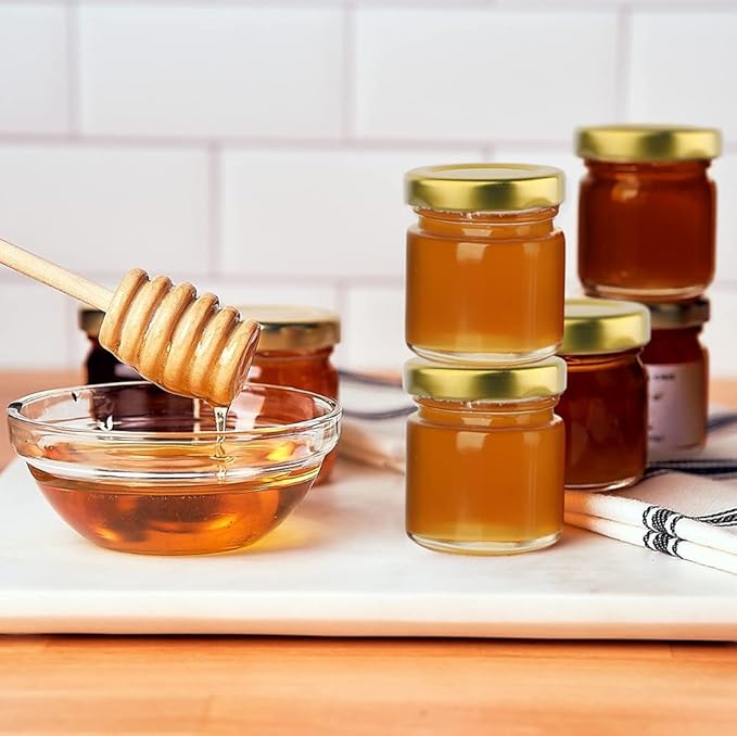 Folinstall 60 Pack Small Glass Jars with Lids, 1.5 oz Mini Honey Jars, Candle Jar for Candle Making for Gifts, Crafts, Spices, Wedding, Party Favors - Image 7