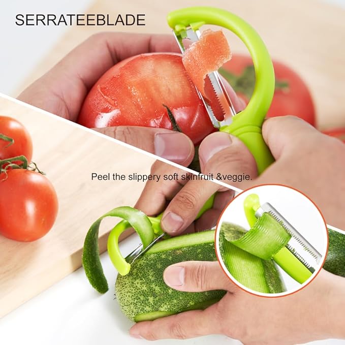 Carrot Peelers, Kitchen Vegetable Peeler Set, Including orange peeler, Corn Peeler, Corn Stripper, Potato, Apple Peelers, Y Peeler for Veggie & Fruit(Color-1) 6 Pcs - Image 5