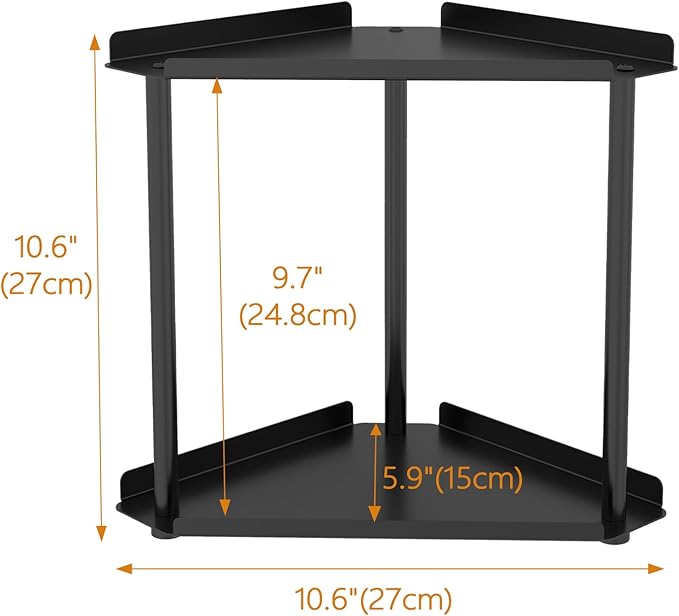 Jesginboo 2 Tier Bathroom Counter Organizer, Vanity Organizer Corner Shelf, Skincare, Makeup Countertop Organizers, Kitchen, Bathroom Counter Storage, Black - Image 3