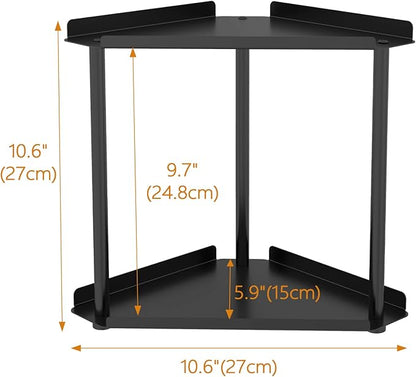 Jesginboo 2 Tier Bathroom Counter Organizer, Vanity Organizer Corner Shelf, Skincare, Makeup Countertop Organizers, Kitchen, Bathroom Counter Storage, Black - Image 3