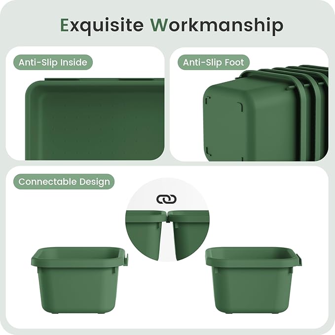 A-LuGei 【 & 5 Size】 Tool Box Organizer Tray Divider Set,【Army Green】 Desk Drawer Organizer,Garage Organization and Storage Toolbox Accessories Rolling Tool Chest Cart WorkBench Small Part - Image 6