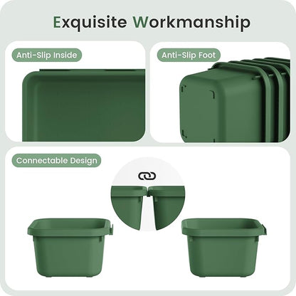 A-LuGei 【 & 5 Size】 Tool Box Organizer Tray Divider Set,【Army Green】 Desk Drawer Organizer,Garage Organization and Storage Toolbox Accessories Rolling Tool Chest Cart WorkBench Small Part - Image 6