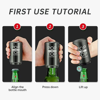 Automatic Beer Bottle Opener Magnetic Bottle Opener, Destapadores de Cerveza Beer Opener Magnetic Bottle Cap Opener, Portable for Kitchen Home Bar Restaurant Household Utensils Beer Accessories Gift
