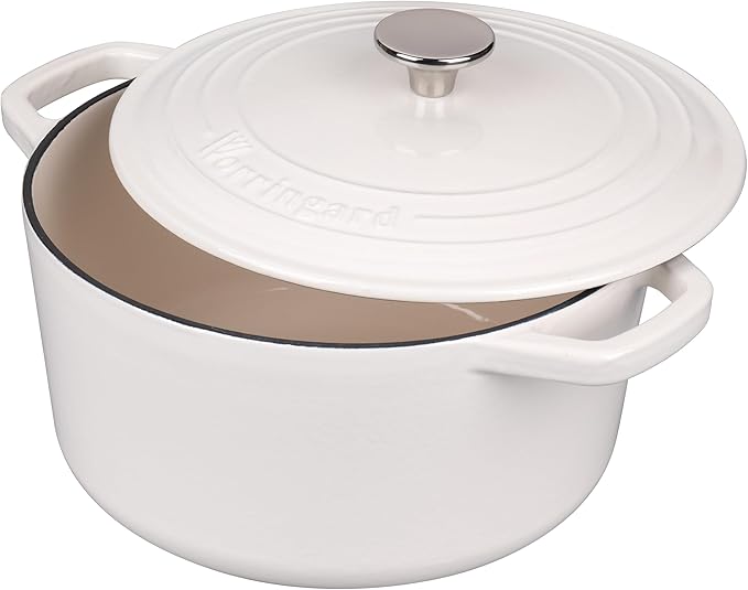 VORRINGARD Enameled Cast Iron Dutch Oven Pot with Lid, for Bread Baking, Round Bread Oven- include Sourdough Bread Baking Supplies Set, 4.5QT, White - Image 5
