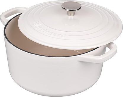 VORRINGARD Enameled Cast Iron Dutch Oven Pot with Lid, for Bread Baking, Round Bread Oven- include Sourdough Bread Baking Supplies Set, 4.5QT, White - Image 5