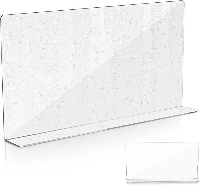 PRETYZOOM Acrylic Sink Water Splash Guard, 15.7x8 Inches Sink Splash Guards Splatter Panel, Kitchen Protective Splatter Barrier, Universal Fit