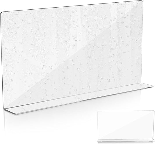 PRETYZOOM Acrylic Sink Water Splash Guard, 15.7x8 Inches Sink Splash Guards Splatter Panel, Kitchen Protective Splatter Barrier, Universal Fit