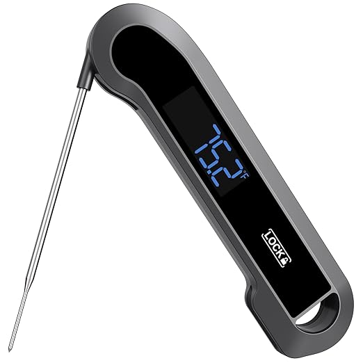 0.3 Sec Instant Read Meat Thermometer Digital for Cooking, ±0.5℉ Precision, Food Thermometer for Grilling, Air Fryer, Smoker, Candy, BBQ Essentials Accessories, Gifts for Him Men Dad Birthday, Grey