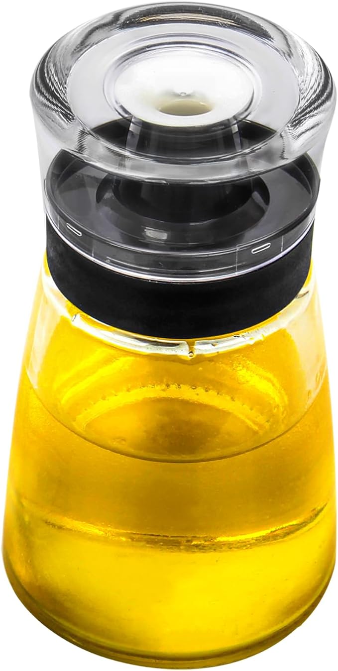 Leak-proof Oil Dispenser Bottle for Outdoor Camping, 160 ml/5.4 oz Glass Olive Oil and Vinegar Cruet, Well Sealed for Picnic Kitchen, 1 Pack by TINMIX