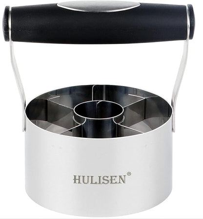 HULISEN Donut Cutter & 3.5 inch Biscuit Cutter (Set of 2), with Soft Grip Handle, Bonus 2 Pcs Small Cookies Cutter - Stainless Steel Professional Baking Dough Tool Set, Gift Package