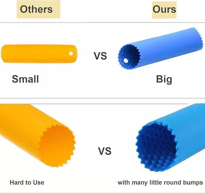 2 Set Silicone Garlic Peeler Easy Roller Tube Useful Garlic Odorfree Kitchen Tool (Black,Blue) - Image 3