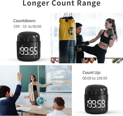 Digital Kitchen Timer,Countdown Countup Timer with Large LED Display Volume Adjustment,Timer for Cooking, Classroom Time for Kids and Teachers. (Black) - Image 4