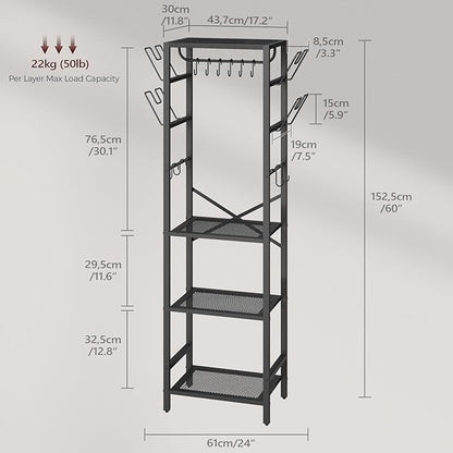 MAHANCRIS 4-Tier Pot Rack, Pots and Pans Organizer for Kitchen, Lid Organizer Rack with U-Shaped Lid Holders, Kitchen Storage Shelf for Standing Cookware, Black POBK3001 - Image 3
