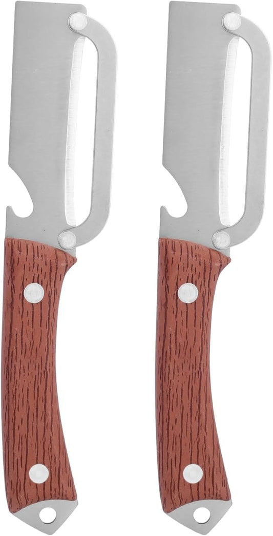 2pcs Multi-Functional Vegetable Peeler with Ergonomic Handle, Stainless Steel Thick & Thin Skin Fruit Peeler with Bottle Opener, Not for Left-Handed Users, Practical Kitchen Tool for Apple Potato by Unknown